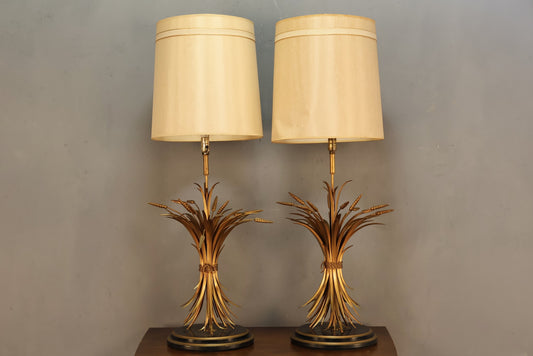 Tall Hollywood Regency Wheat Table Lamp