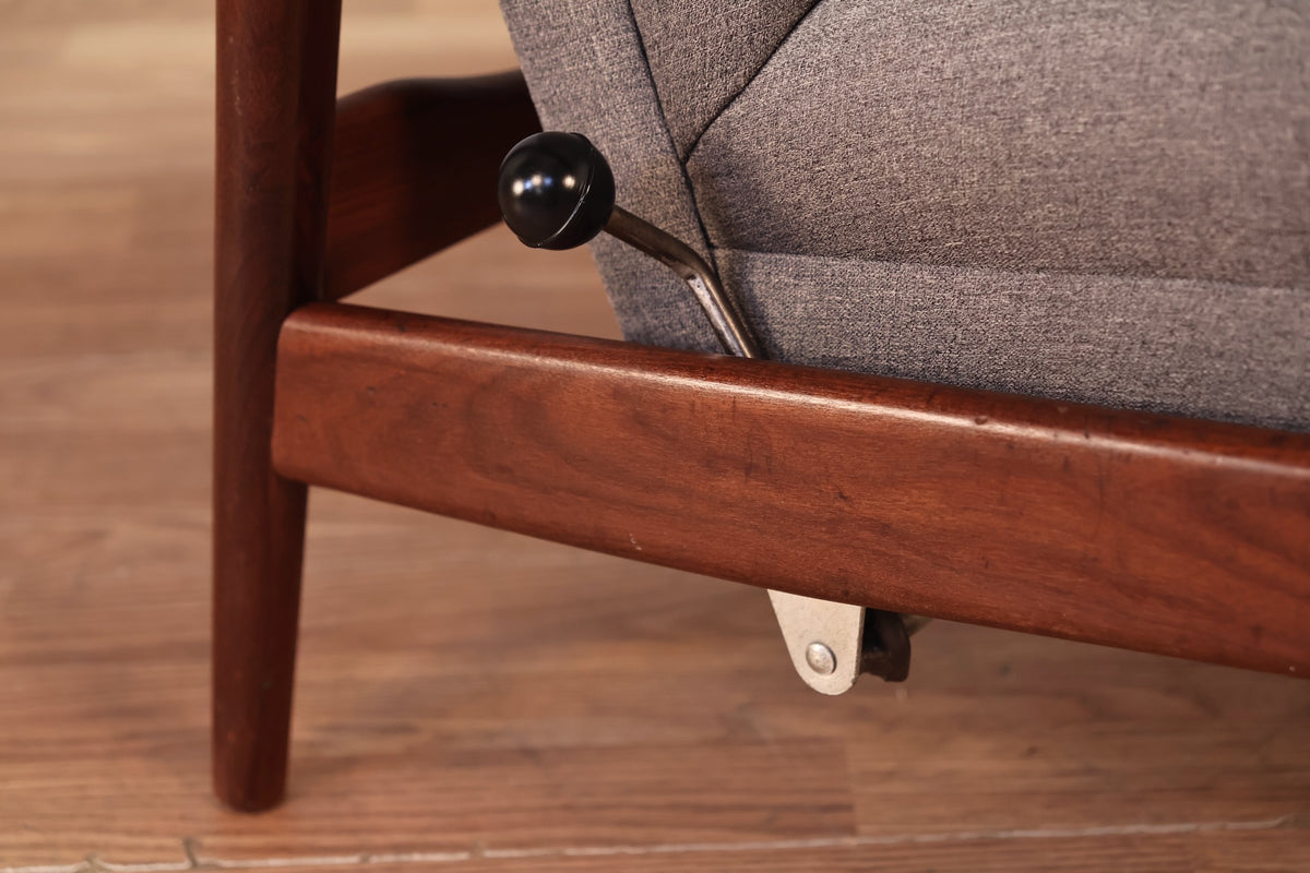 1950s Westnofa Teak & Gray Lounge Chair