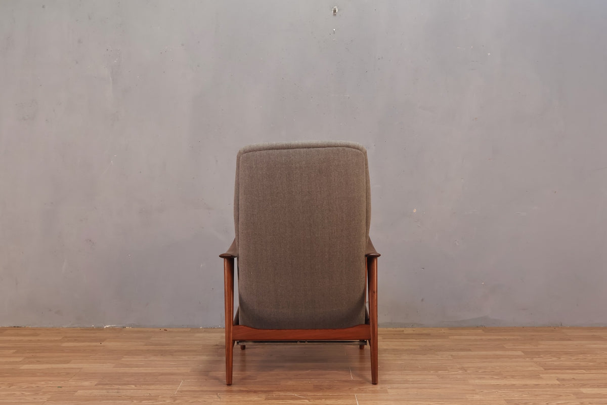 1950s Westnofa Teak & Gray Lounge Chair
