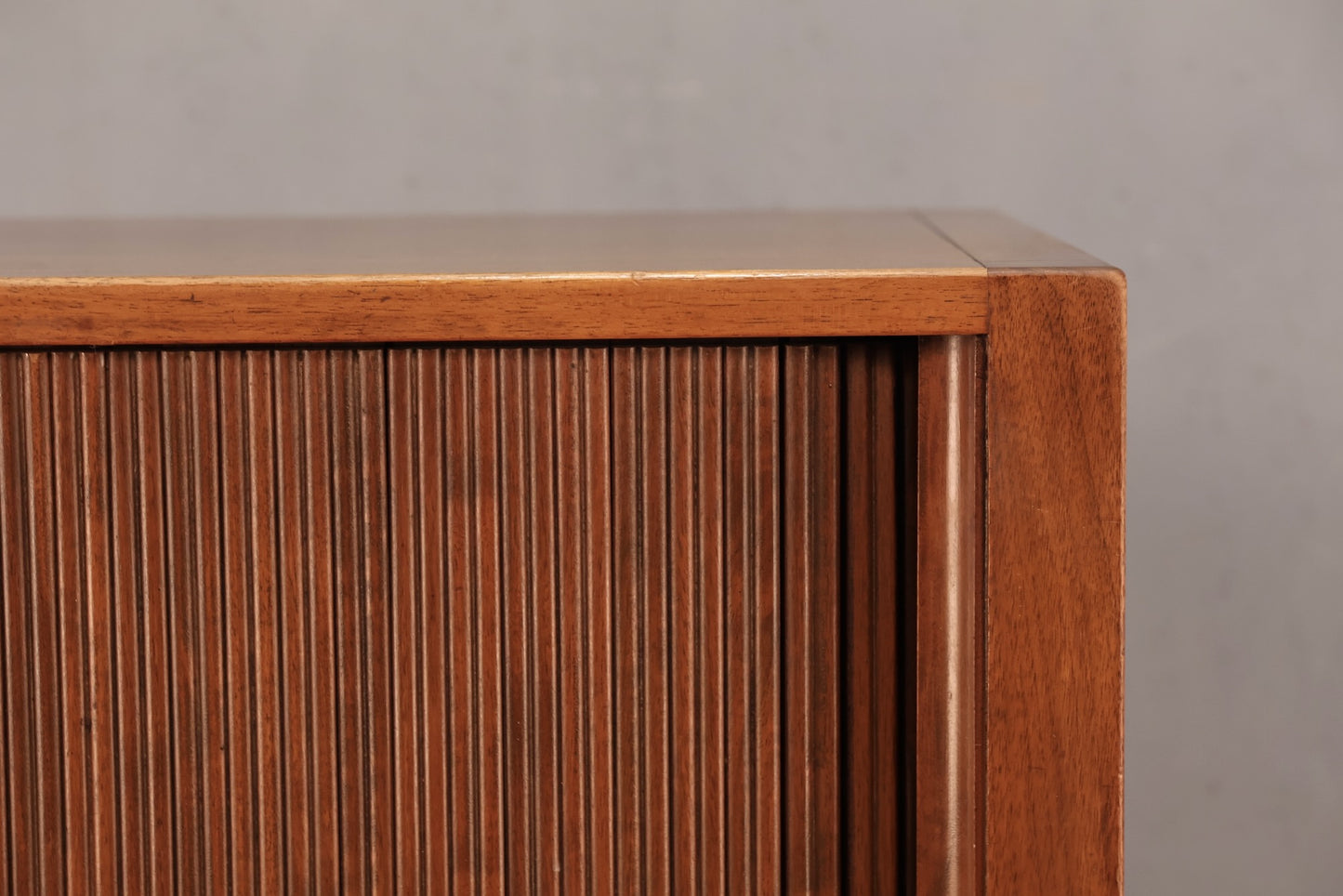 Mid Century Walnut Tambour-Door Bachelor's Chest