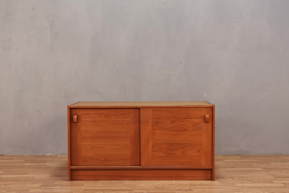 Domino Teak Sliding Door Mini Credenza - ONLINE ONLY