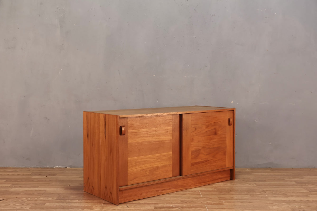 Domino Teak Sliding Door Mini Credenza - ONLINE ONLY