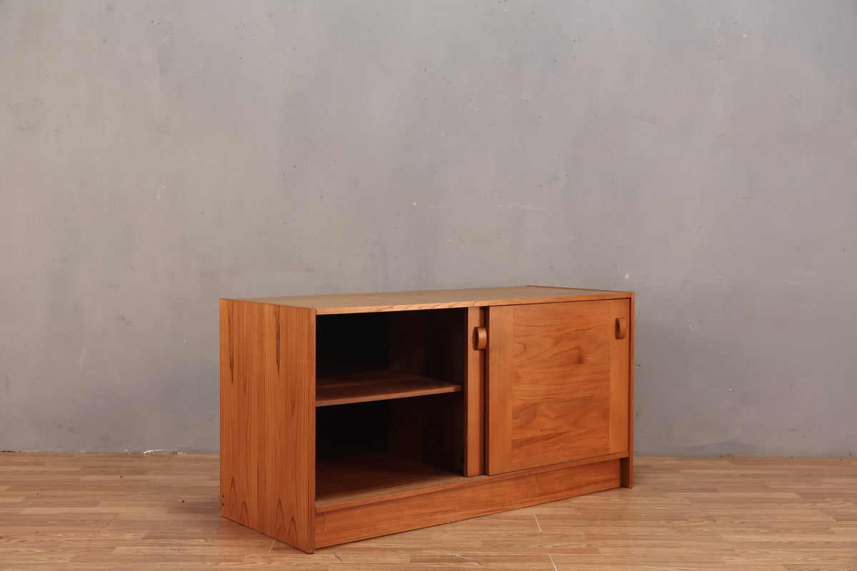 Domino Teak Sliding Door Mini Credenza - ONLINE ONLY