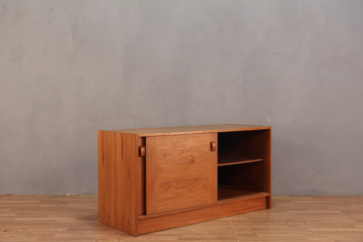 Domino Teak Sliding Door Mini Credenza - ONLINE ONLY