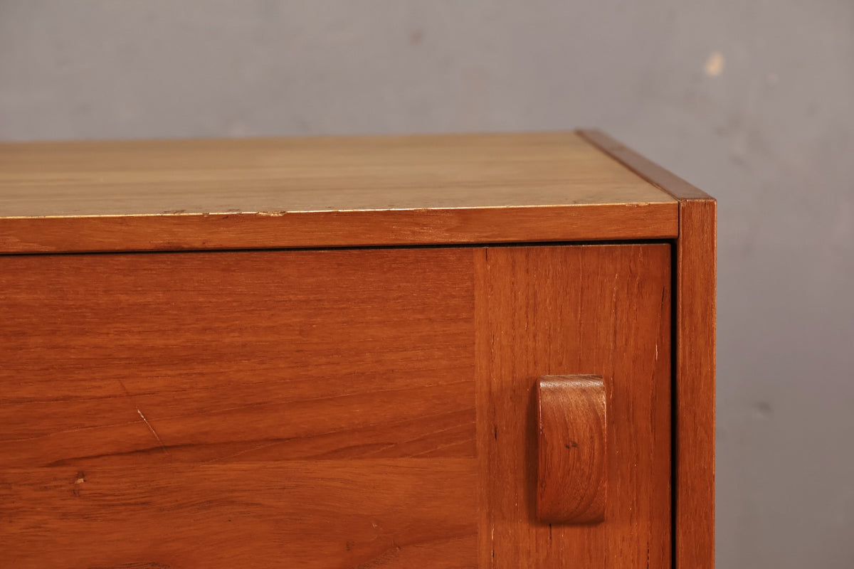 Domino Teak Sliding Door Mini Credenza - ONLINE ONLY