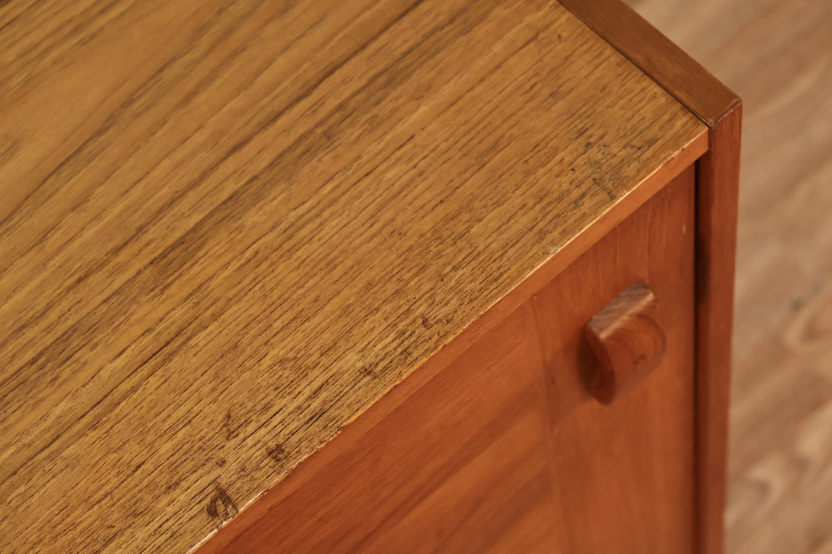 Domino Teak Sliding Door Mini Credenza - ONLINE ONLY