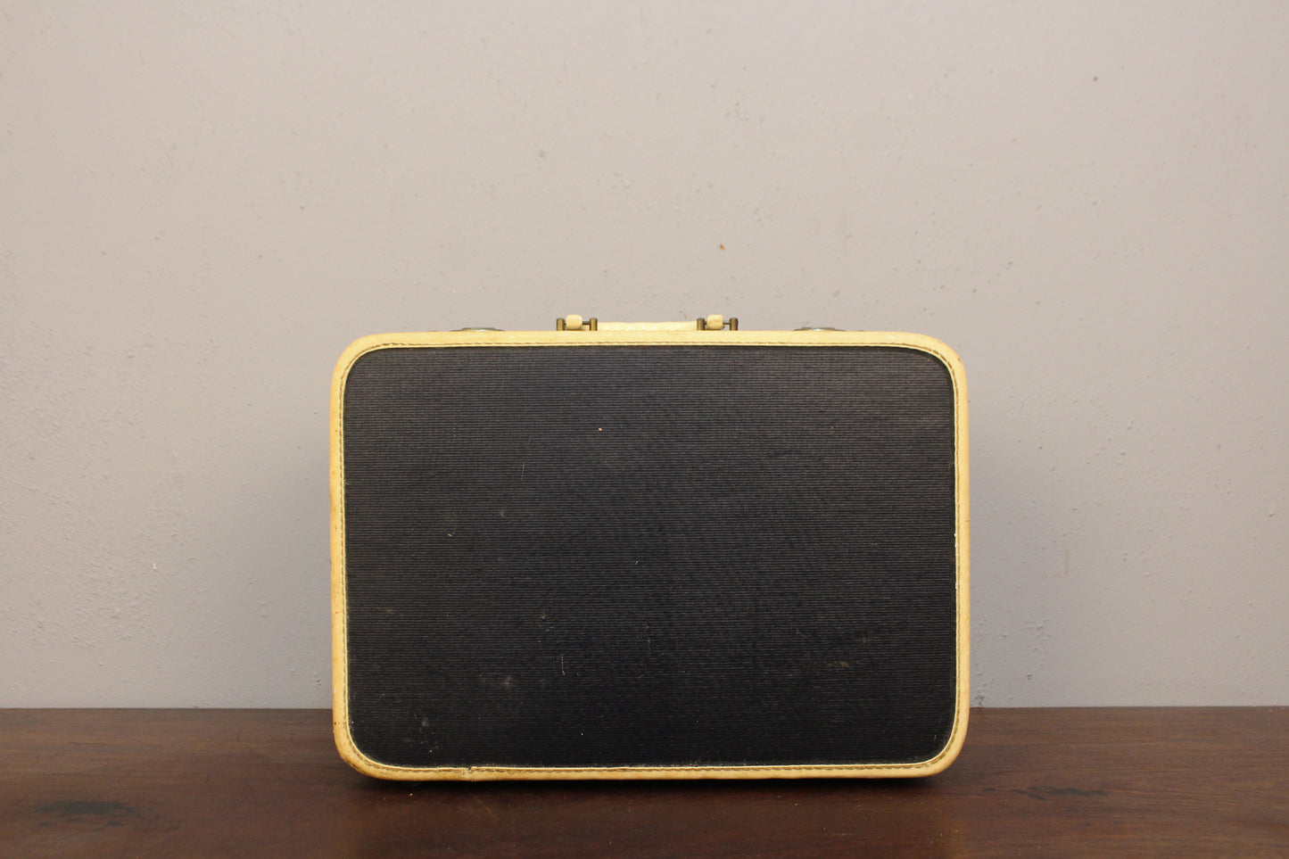 Cream & Navy Suitcase