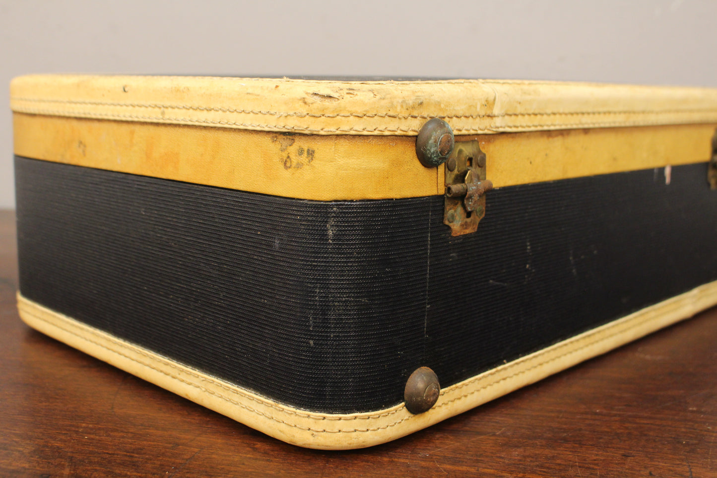Cream & Navy Suitcase