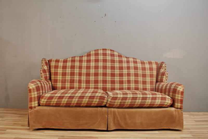 Country Red Plaid Sofa Online Only