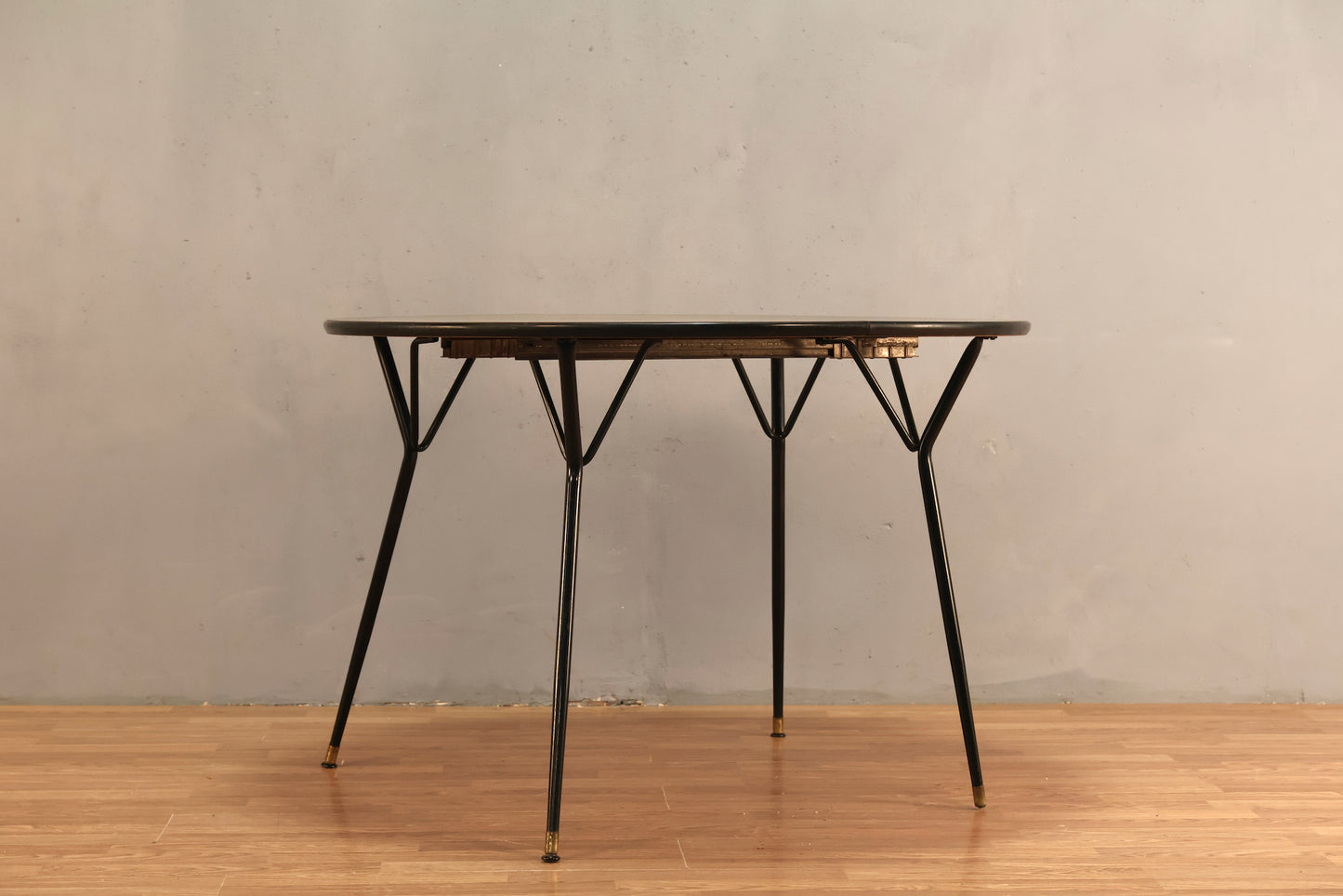 Atomic Round Marbled Laminate Dining Table - ONLINE ONLY