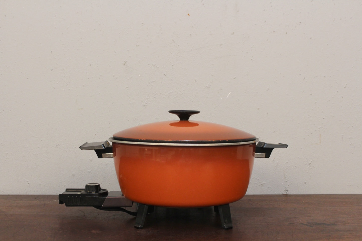 Orange Enamel Crock Pot