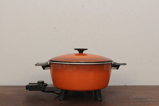 Orange Enamel Crock Pot