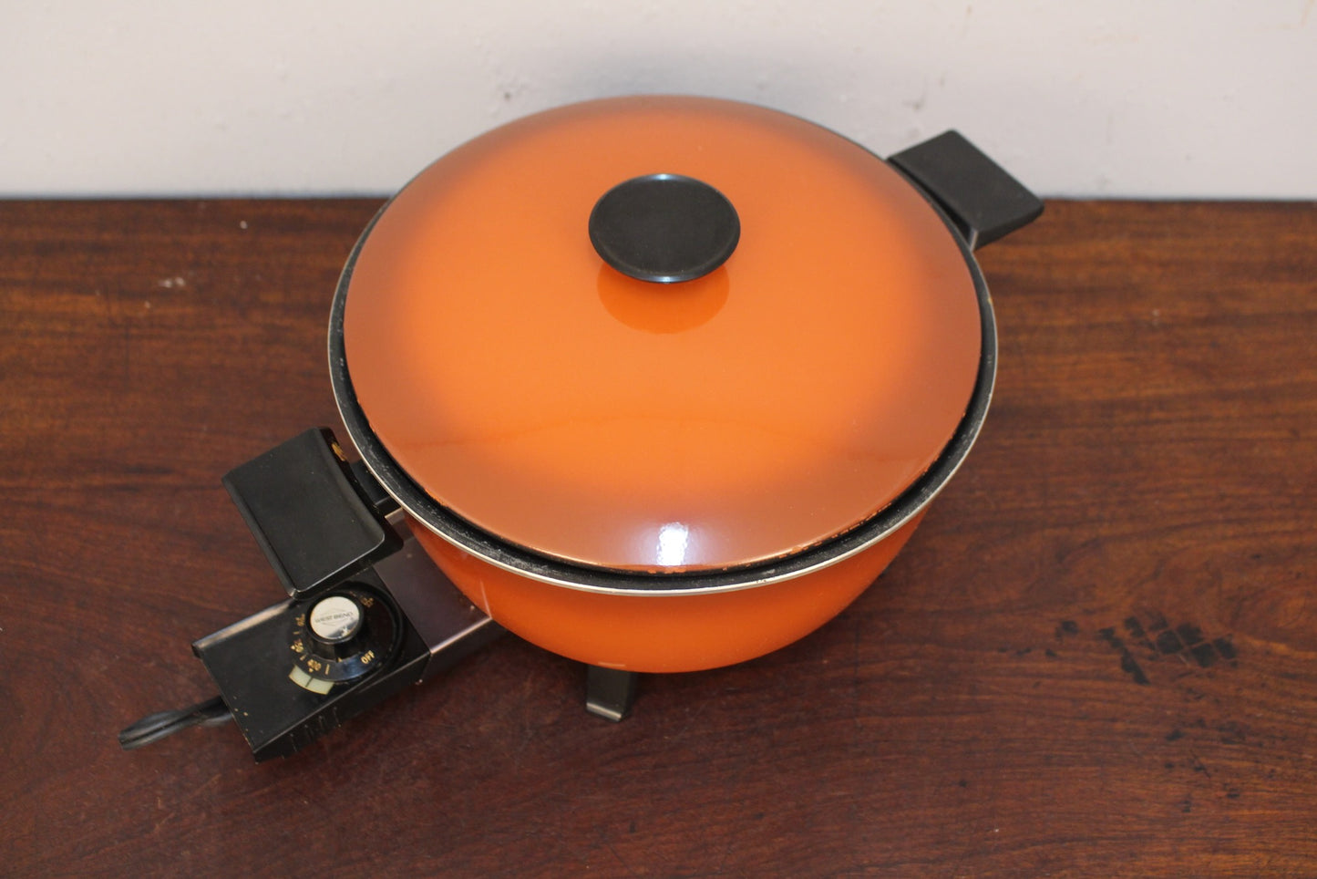 Orange Enamel Crock Pot