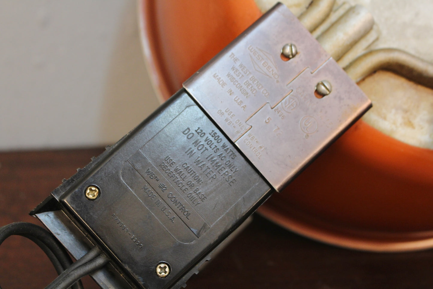 Orange Enamel Crock Pot