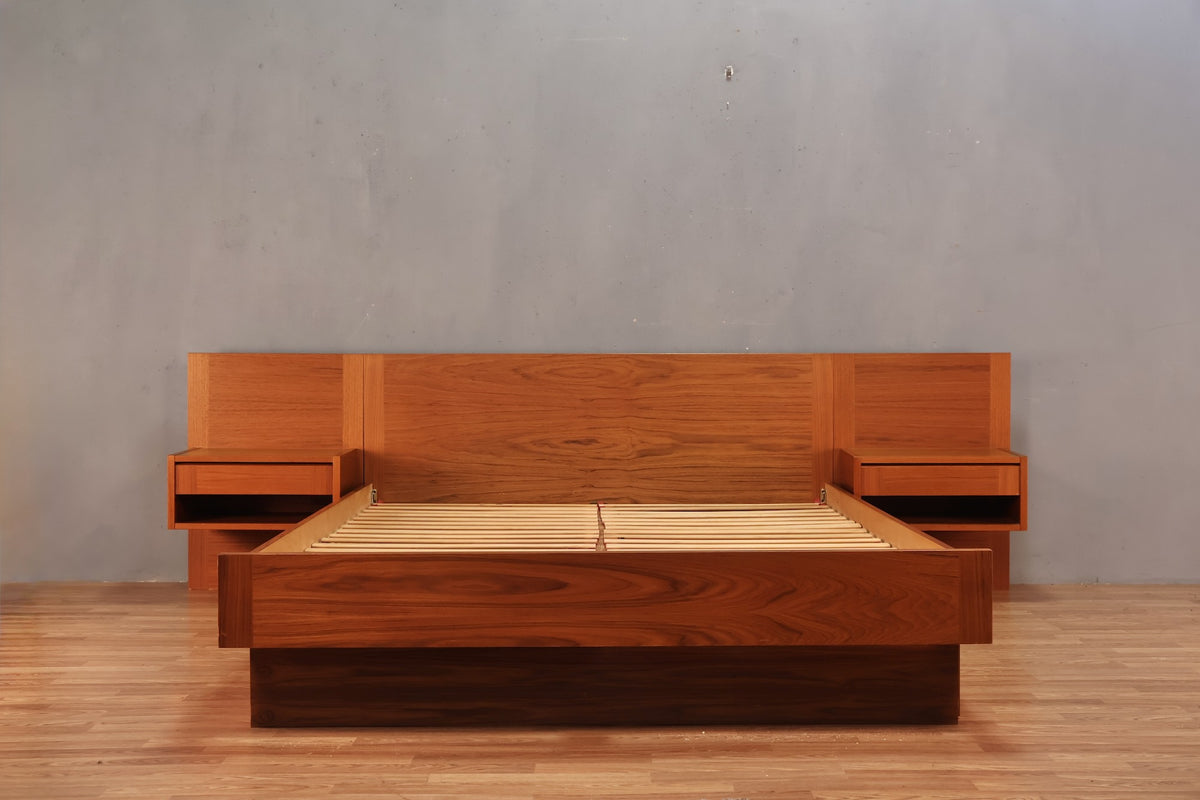 Danish Teak Queen Storage Platform Bed - ONLINE ONLY
