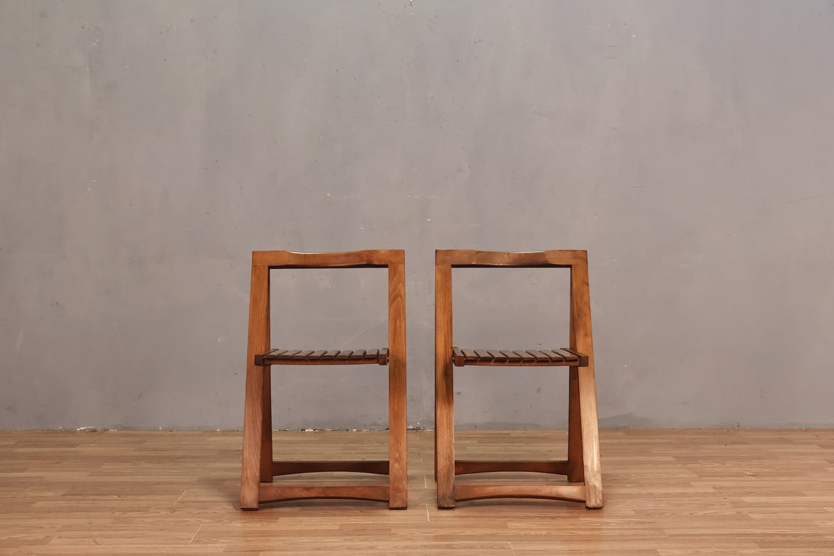 Slatted A-Frame Folding Chair