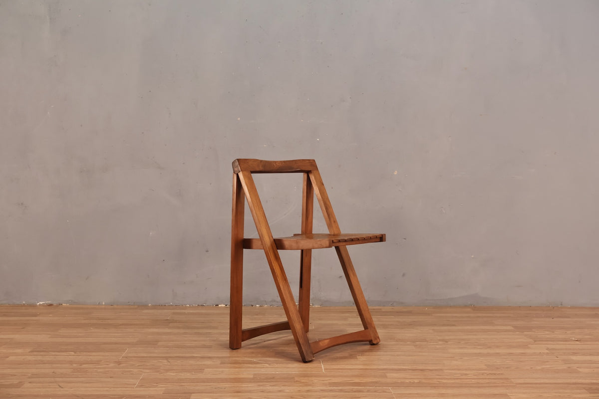 Slatted A-Frame Folding Chair