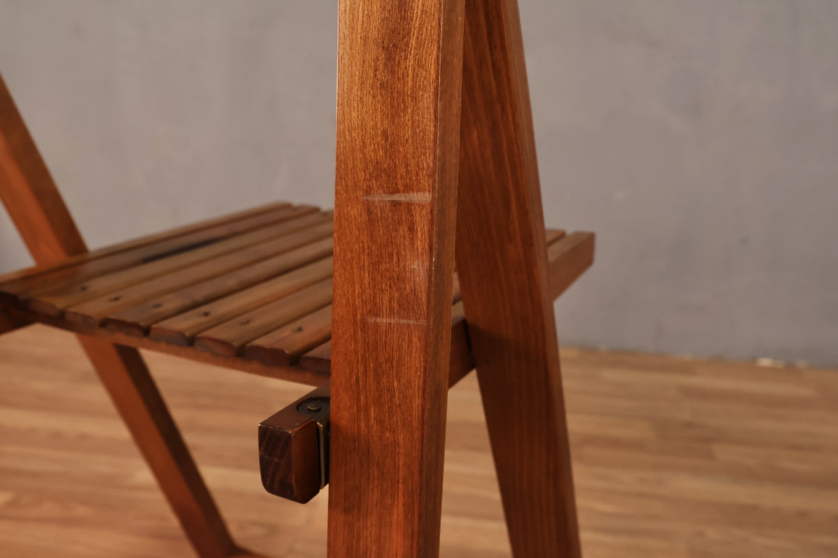 Slatted A-Frame Folding Chair
