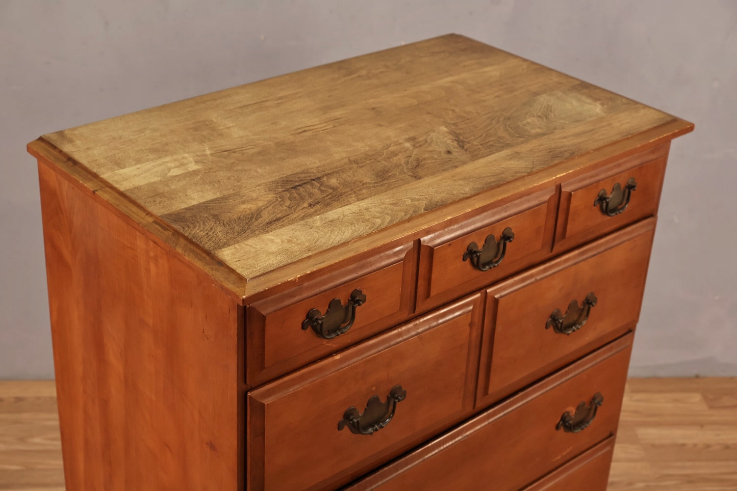 1960s Country Maple Secretary Dresser
