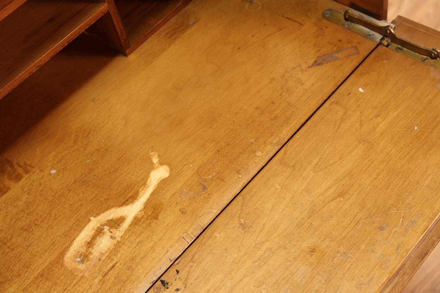 1960s Country Maple Secretary Dresser