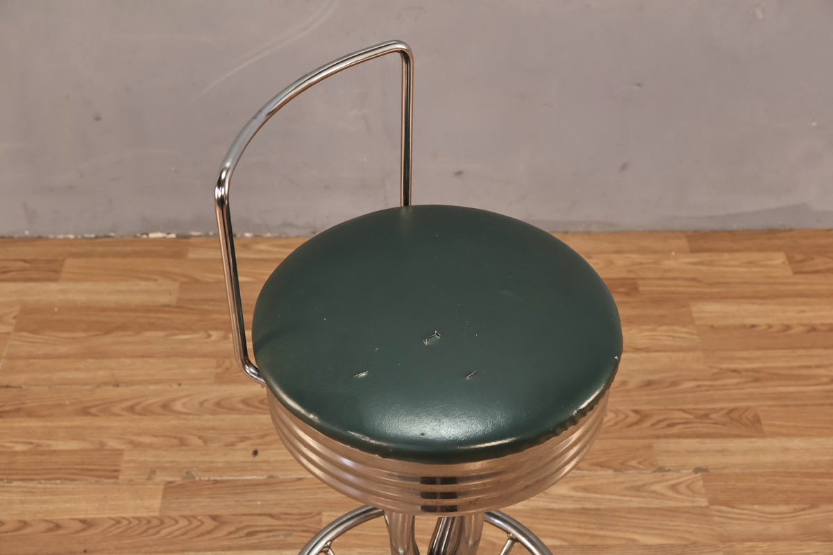 Hourglass Chrome & Green Bar Stool