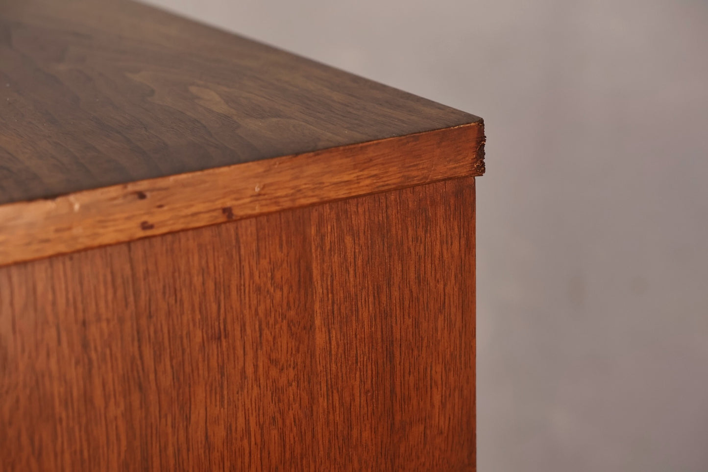 Mid Century Carved Walnut 4-Drawer Highboy - ONLINE ONLY