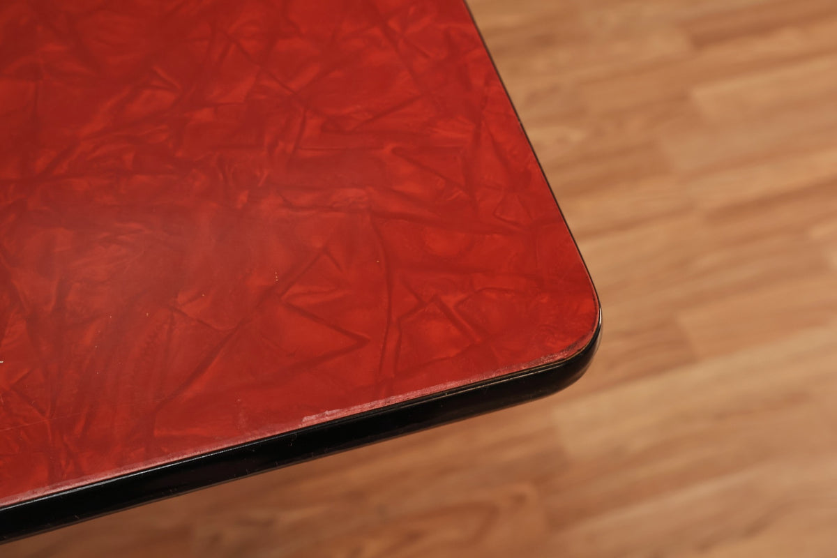 Atomic Red Formica Table with Built-In Leaves