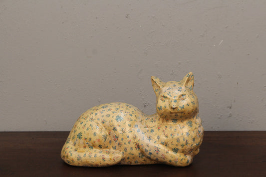 Floral Papier Maché Cat