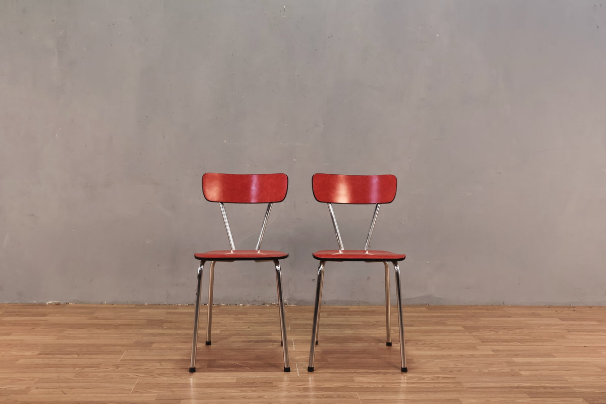 Atomic Red Formica "V" Side Chair