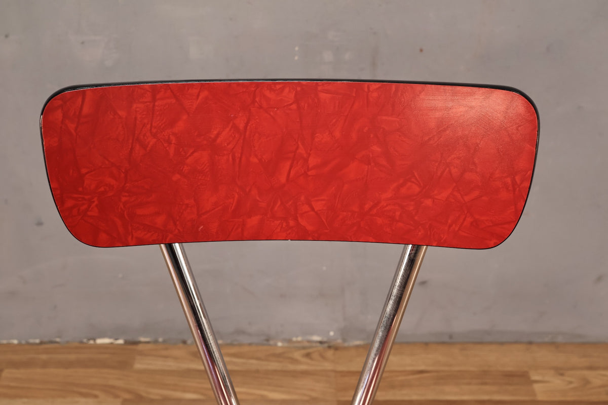Atomic Red Formica "V" Side Chair