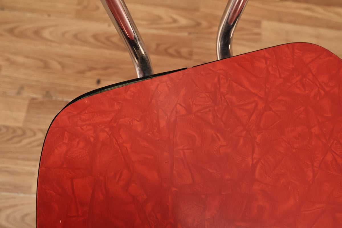 Atomic Red Formica "V" Side Chair