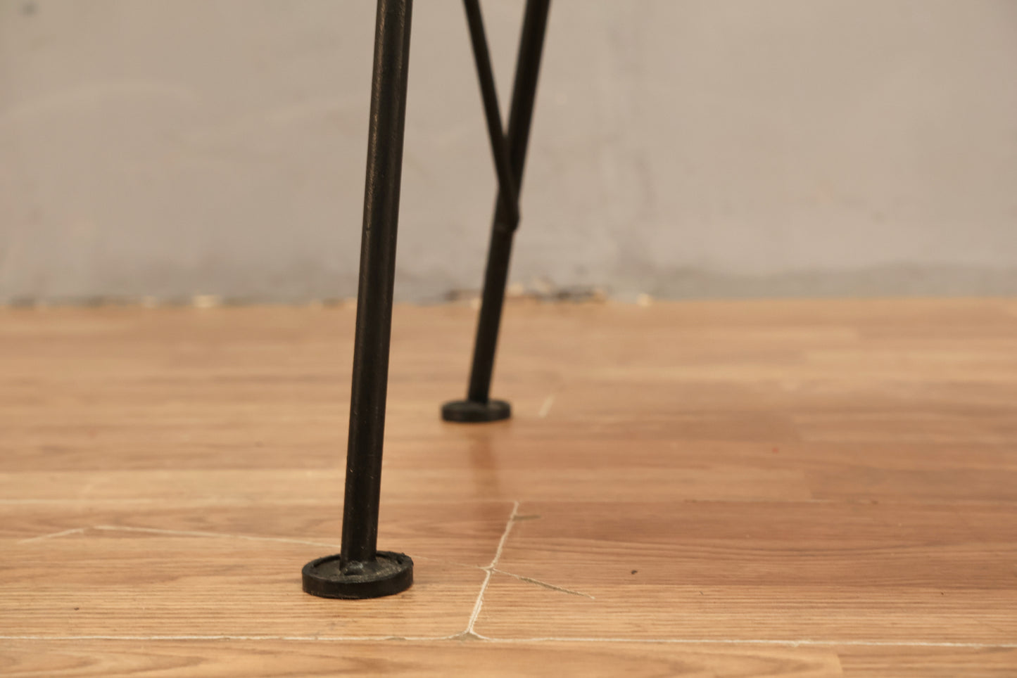 Mid Century Iron & Ivory Vinyl Side Chair