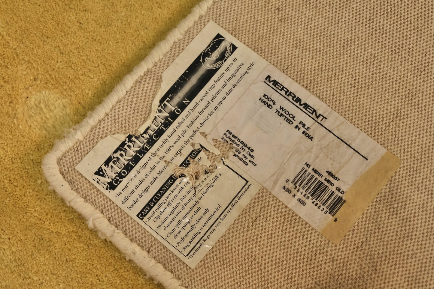Contemporary Memphis-Style Yellow Wool Rug