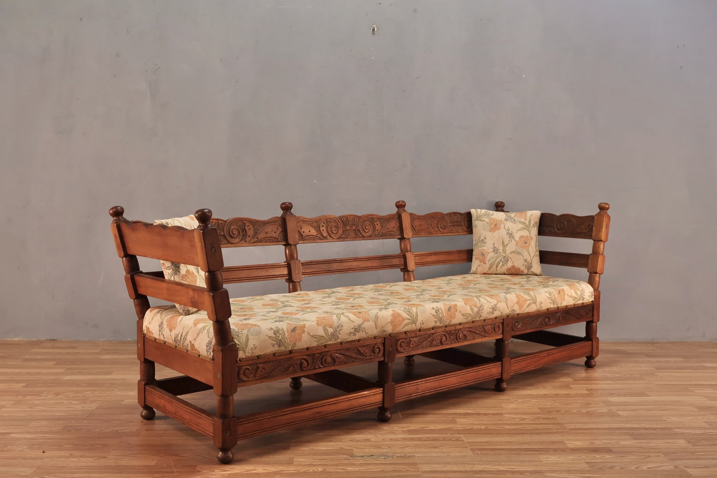 Large Carved Floral Daybed Sofa - ONLINE ONLY