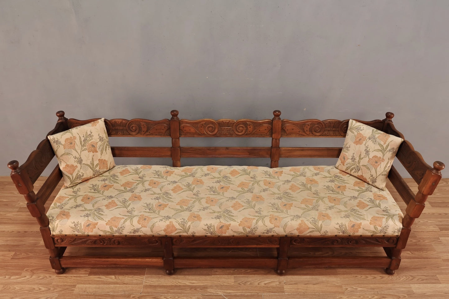 Large Carved Floral Daybed Sofa - ONLINE ONLY