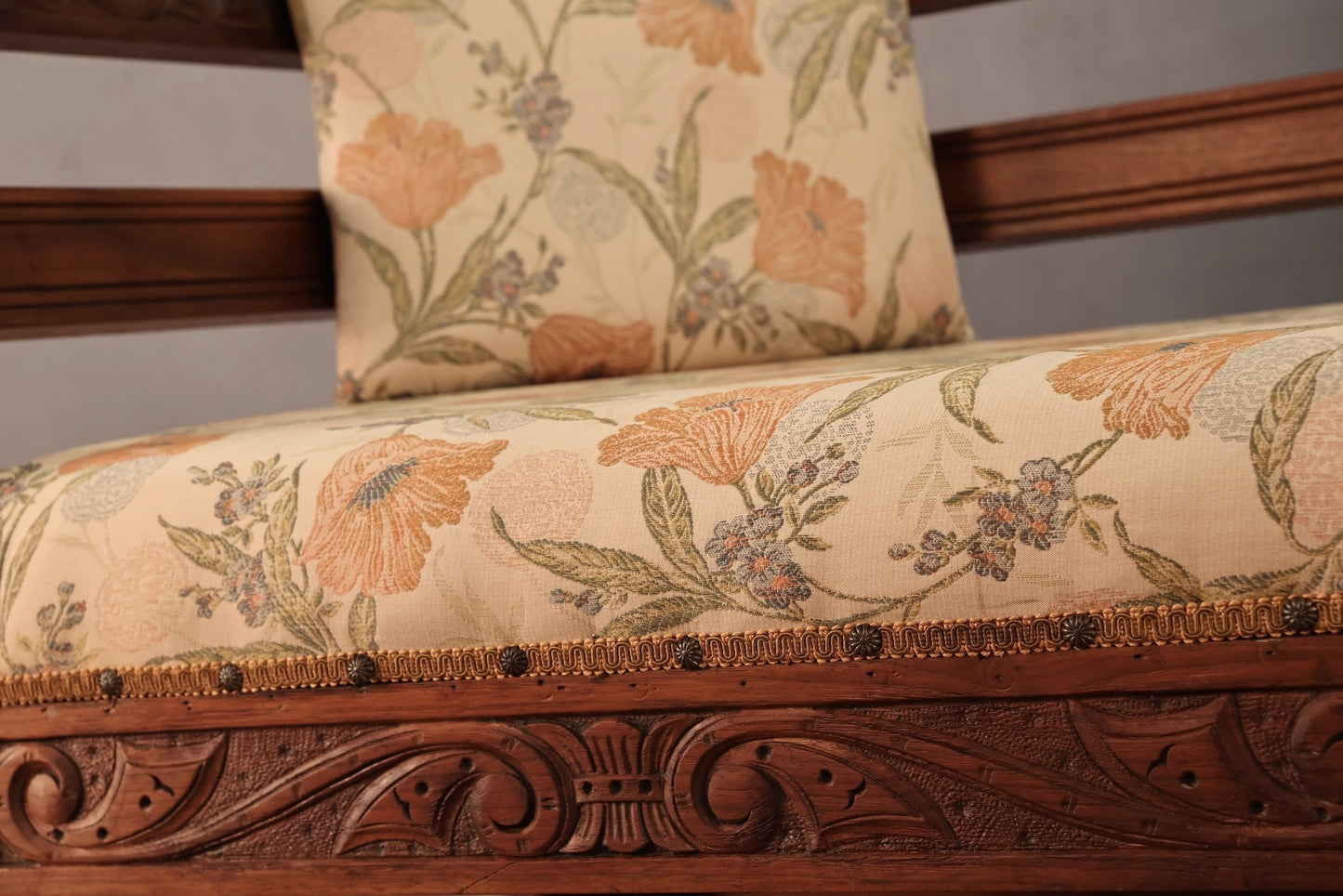 Large Carved Floral Daybed Sofa - ONLINE ONLY