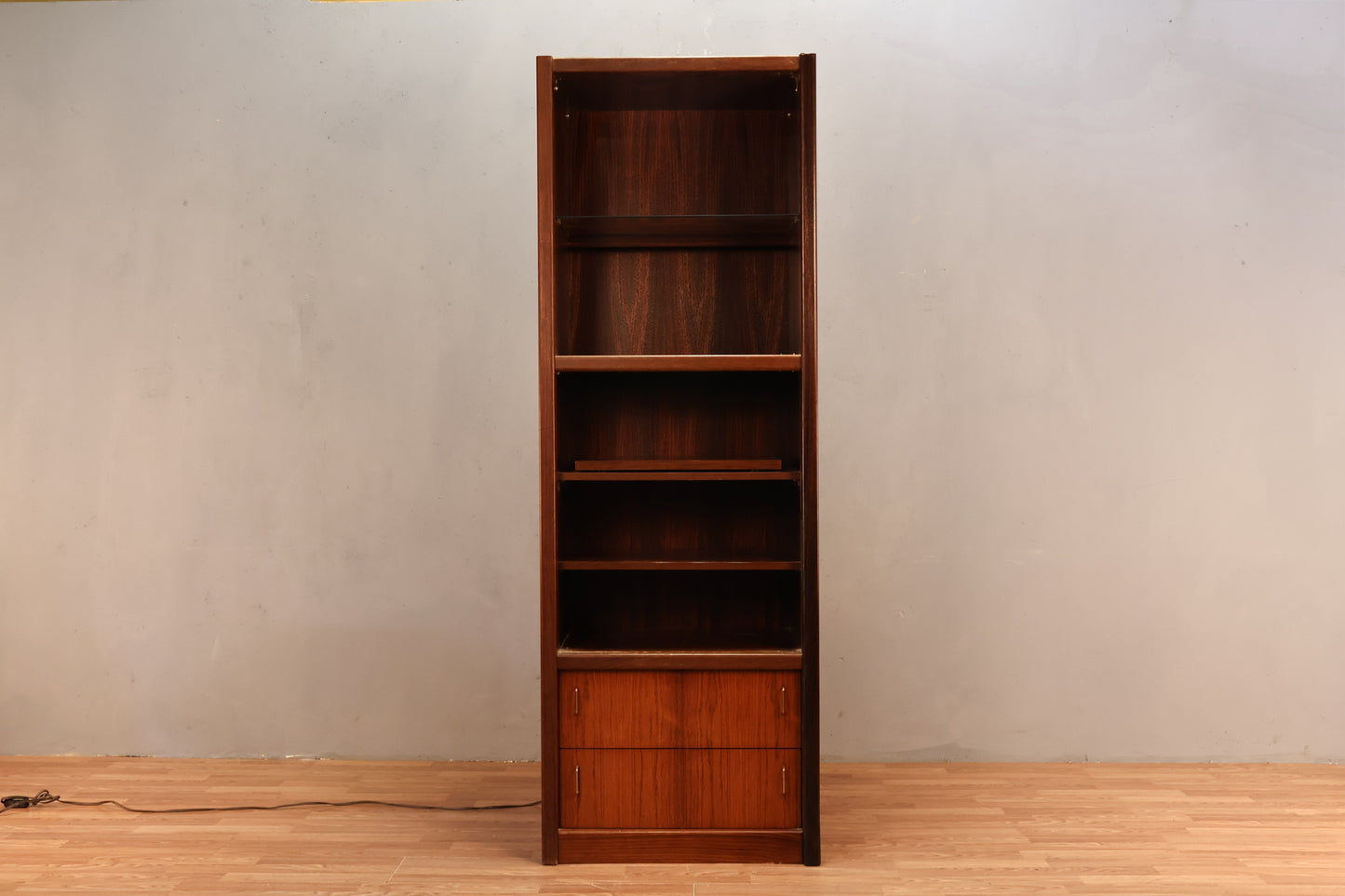 Slim Rosewood Illuminated Wall Unit  - ONLINE ONLY