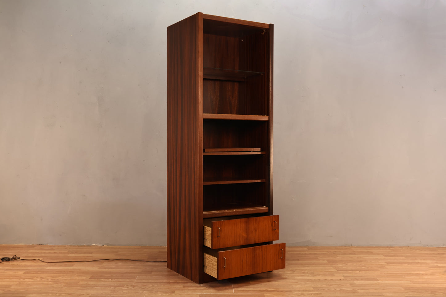 Slim Rosewood Illuminated Wall Unit  - ONLINE ONLY