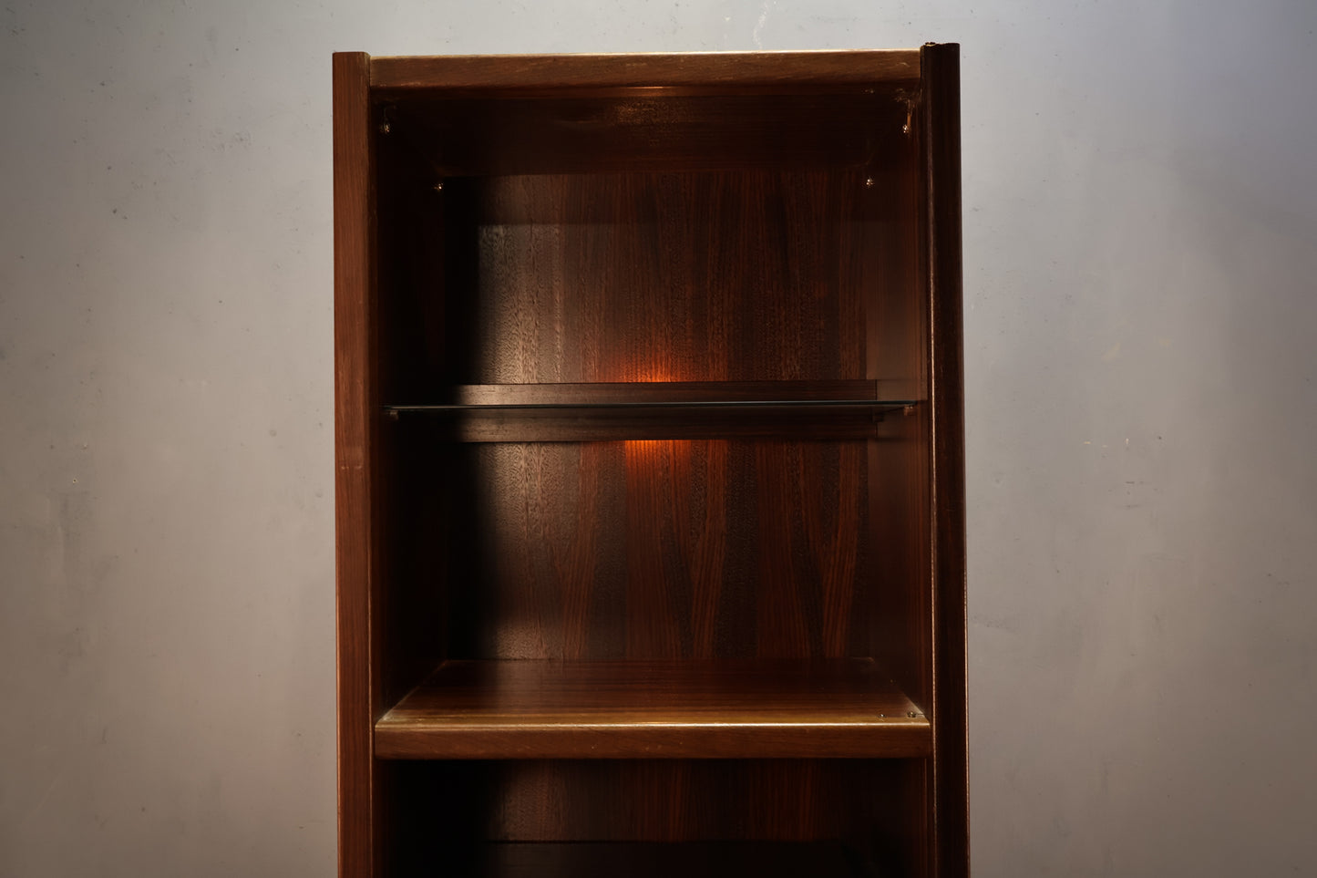 Slim Rosewood Illuminated Wall Unit  - ONLINE ONLY