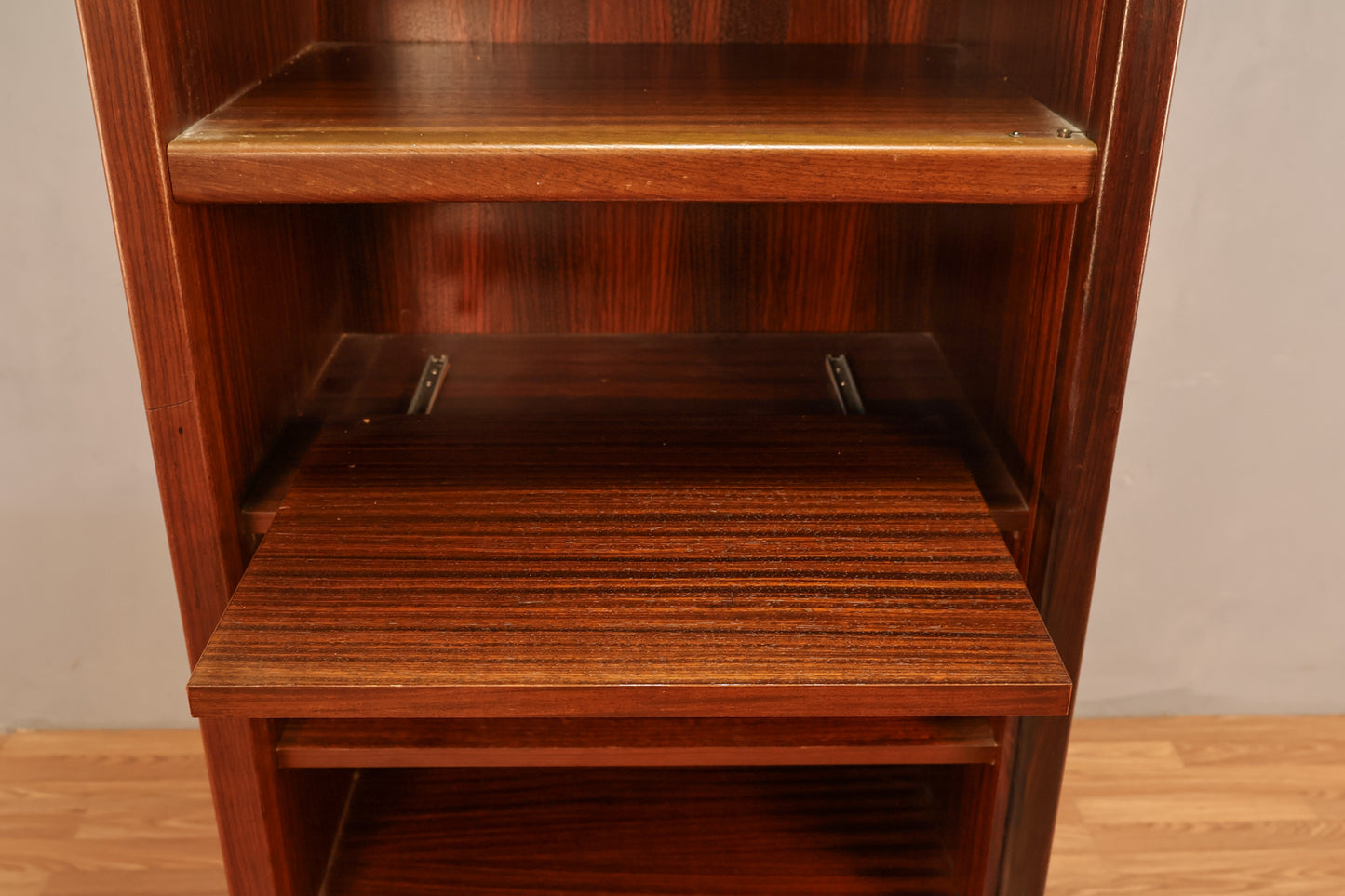 Slim Rosewood Illuminated Wall Unit  - ONLINE ONLY