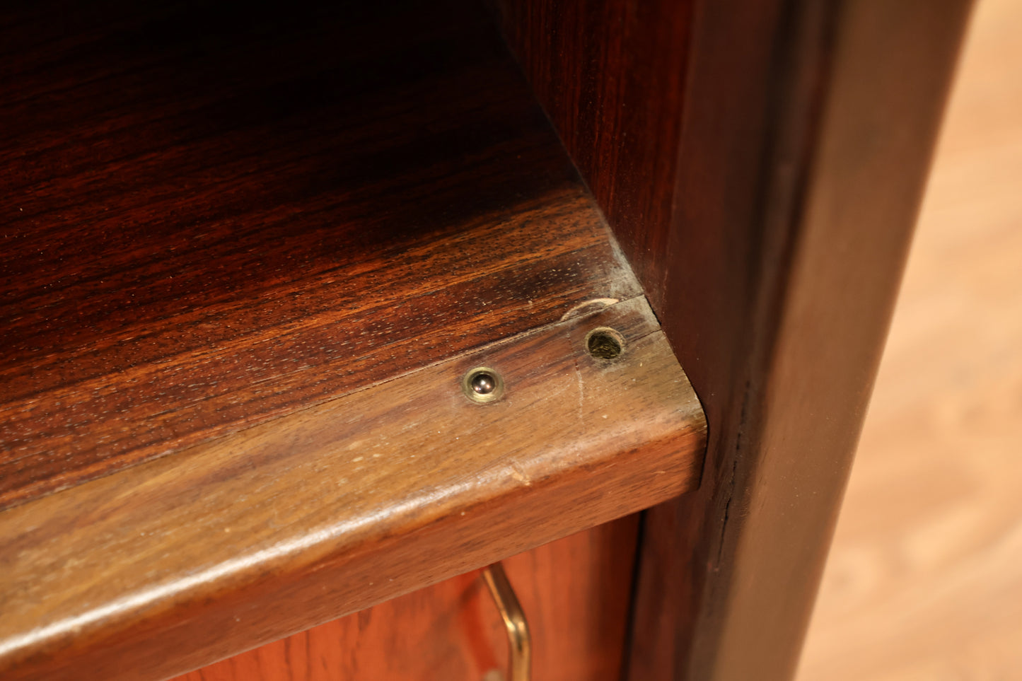 Slim Rosewood Illuminated Wall Unit  - ONLINE ONLY