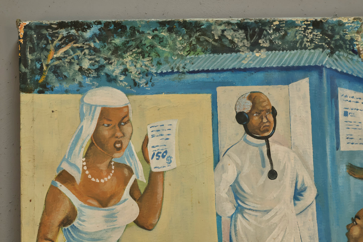 "Commotion at Center De Sante Bolingo" Painting