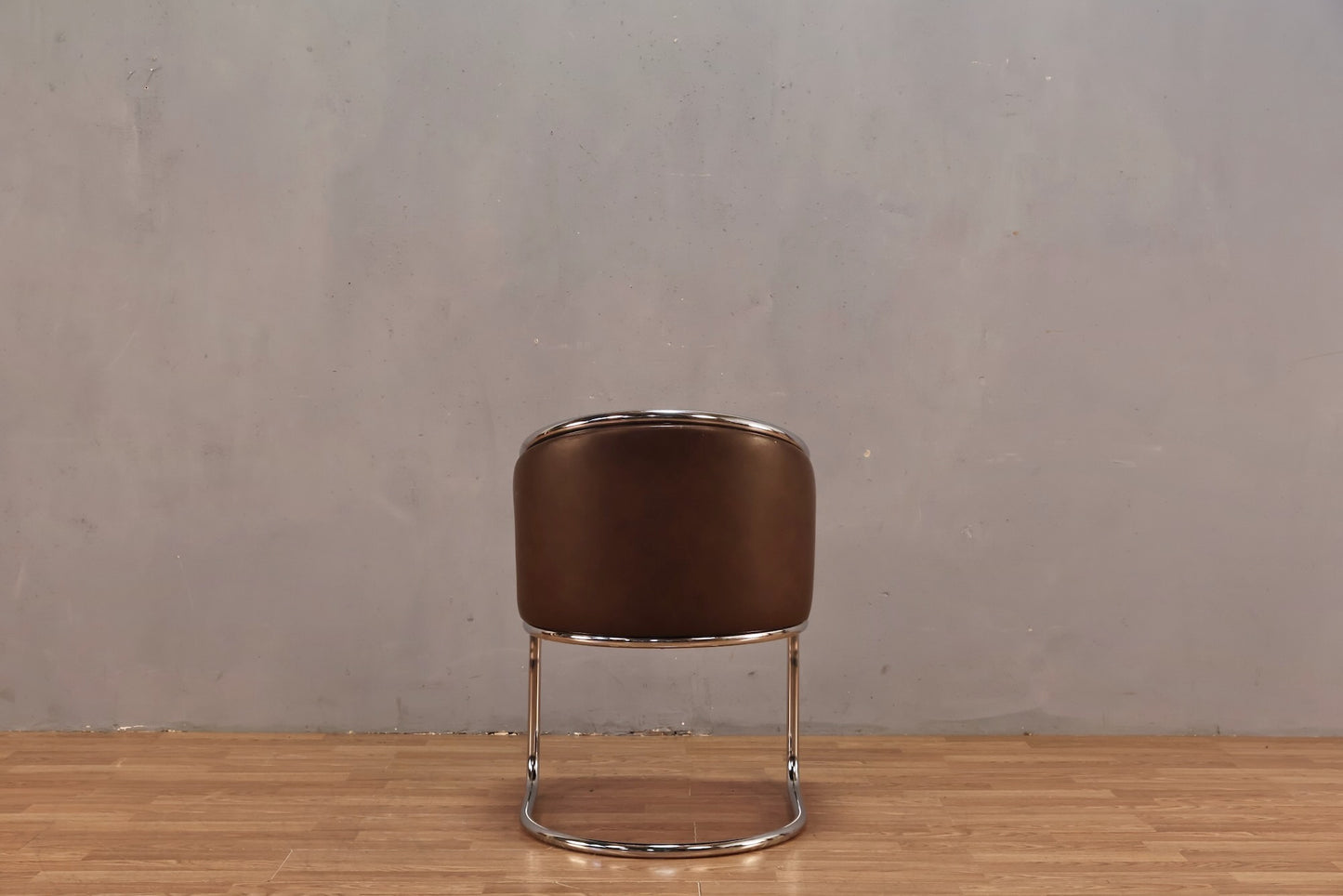 1970s Espresso Vinyl & Chrome Cantilever Chair - ONLINE ONLY