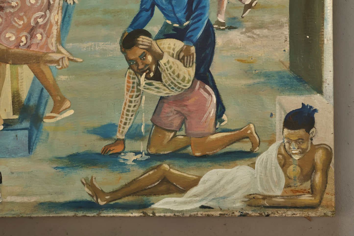 "Commotion at Center De Sante Bolingo" Painting