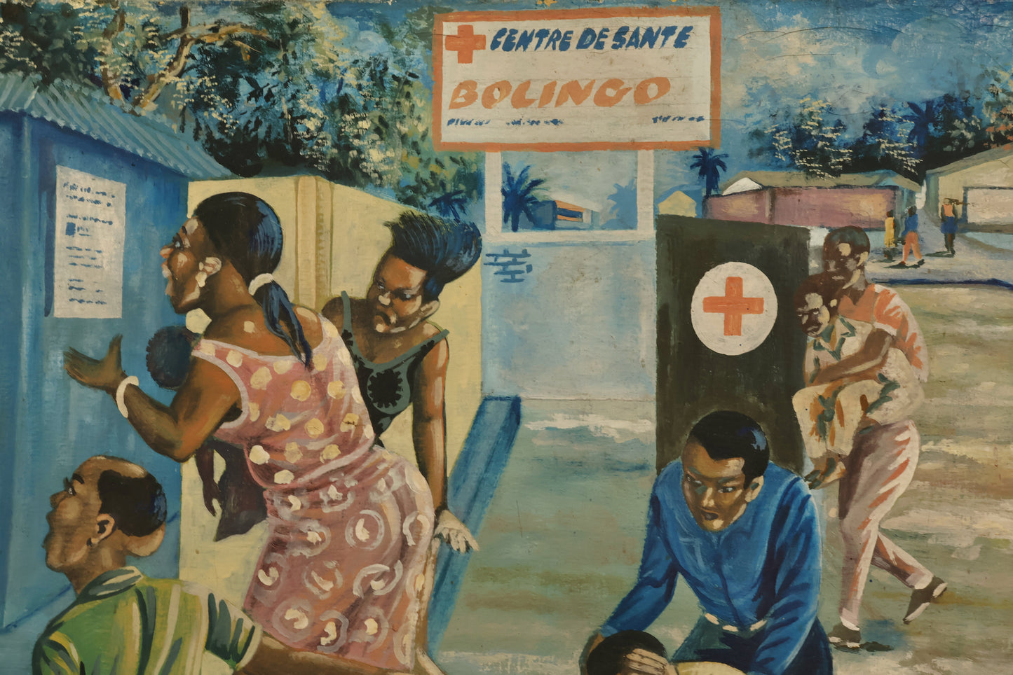 "Commotion at Center De Sante Bolingo" Painting