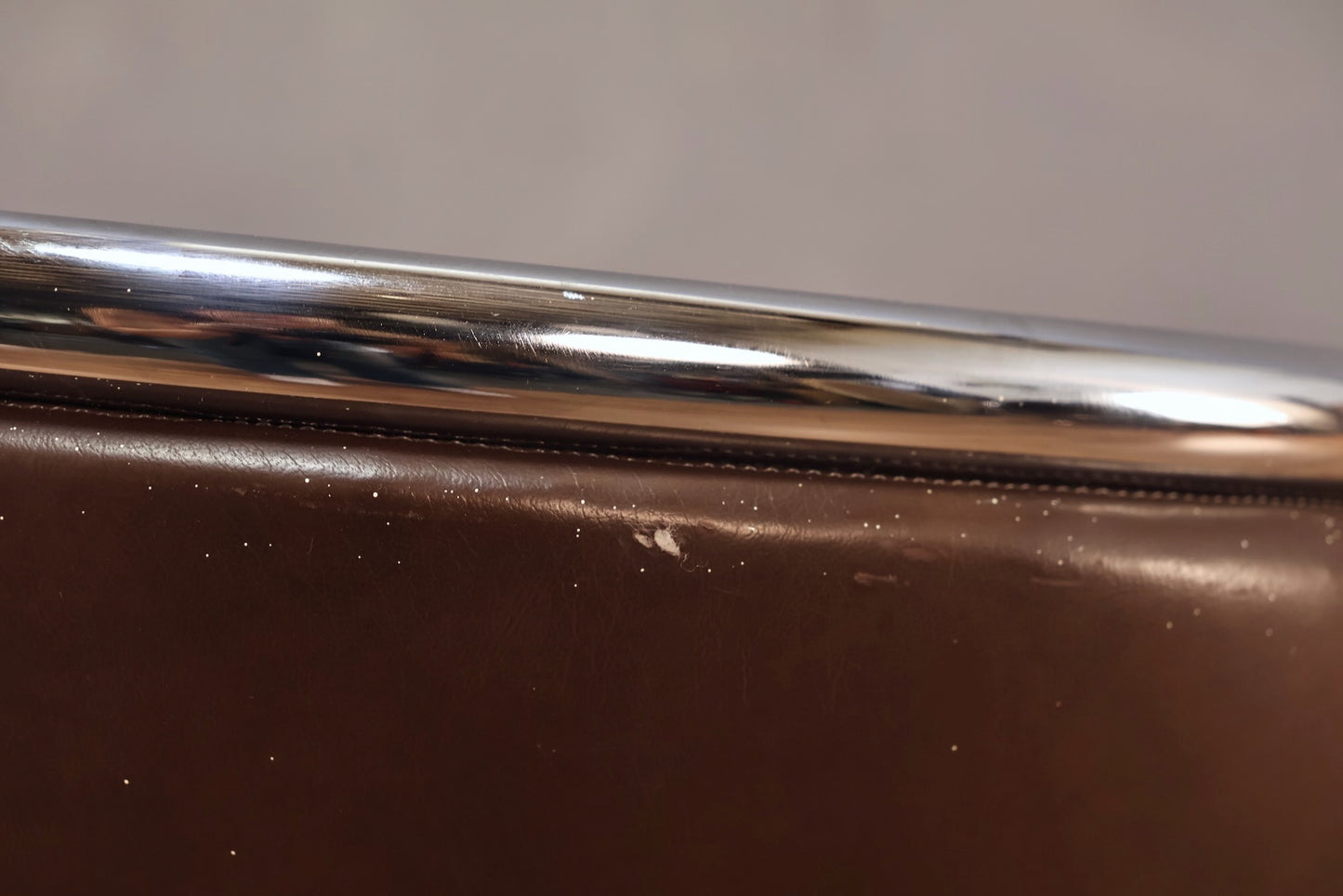 1970s Espresso Vinyl & Chrome Cantilever Chair - ONLINE ONLY