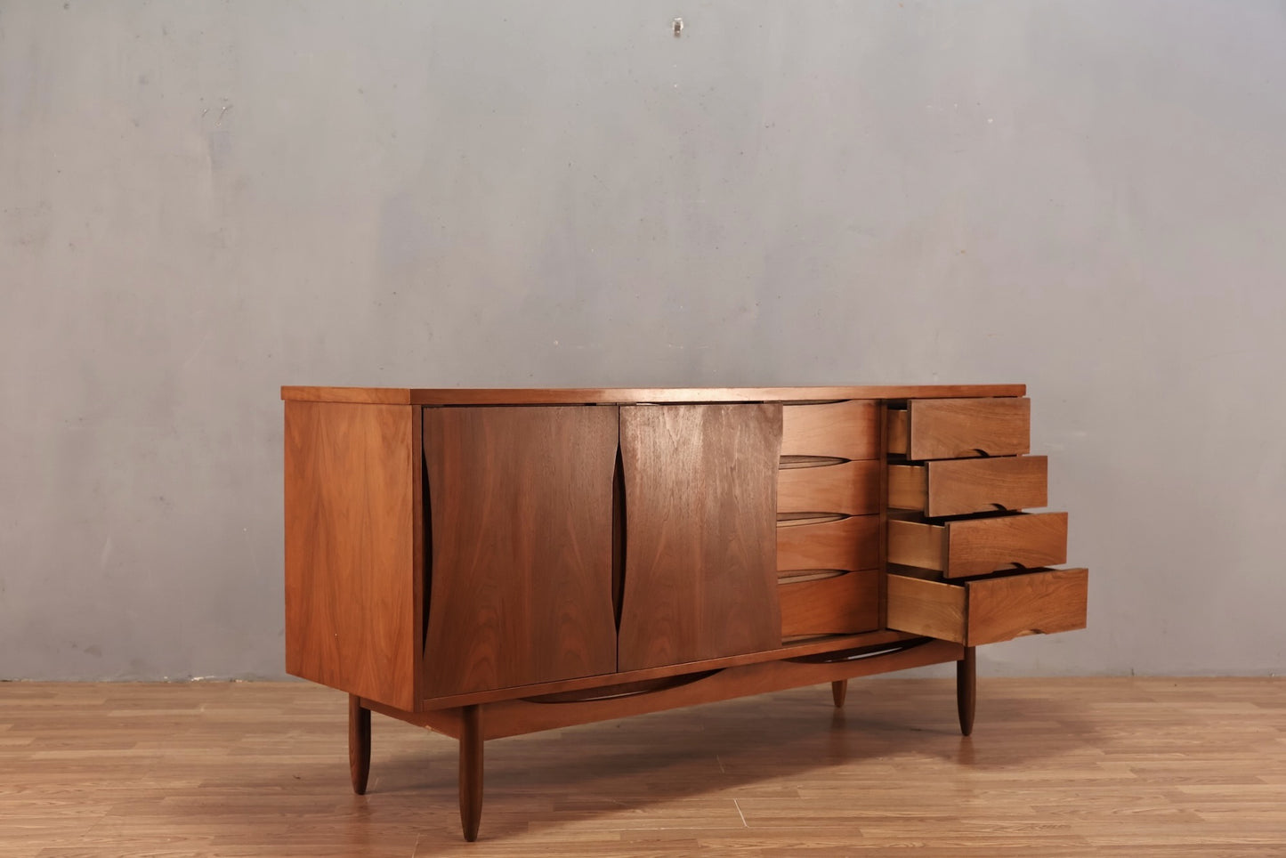 Mid Century Sculptural 12-Drawer Dresser