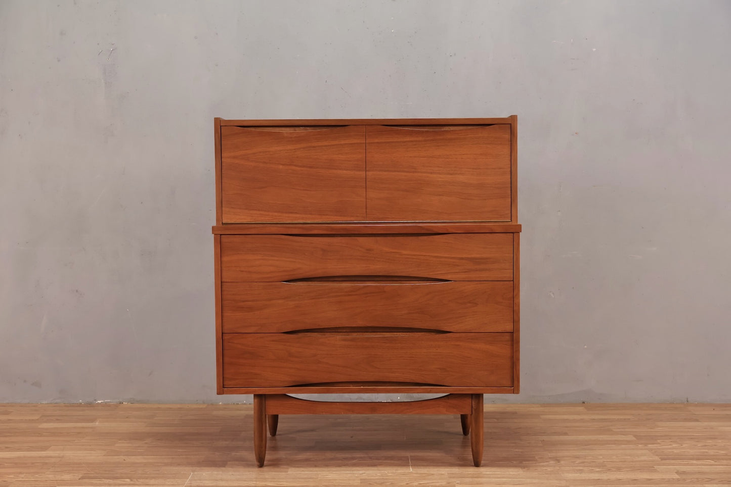 Mid Century Sculptural Drop-Front Bachelor's Chest