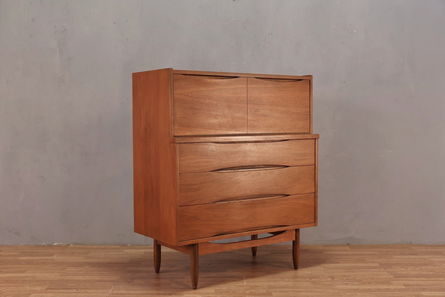 Mid Century Sculptural Drop-Front Bachelor's Chest