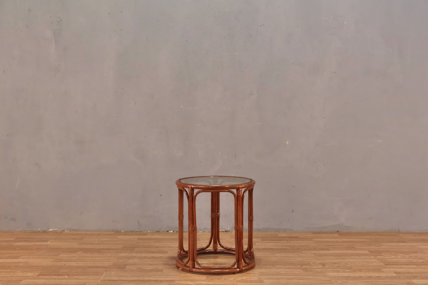 Bamboo & Glass Side Table